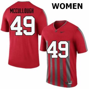 Women's Ohio State Buckeyes #49 Liam McCullough Throwback Nike NCAA College Football Jersey Comfortable NEU8544BG